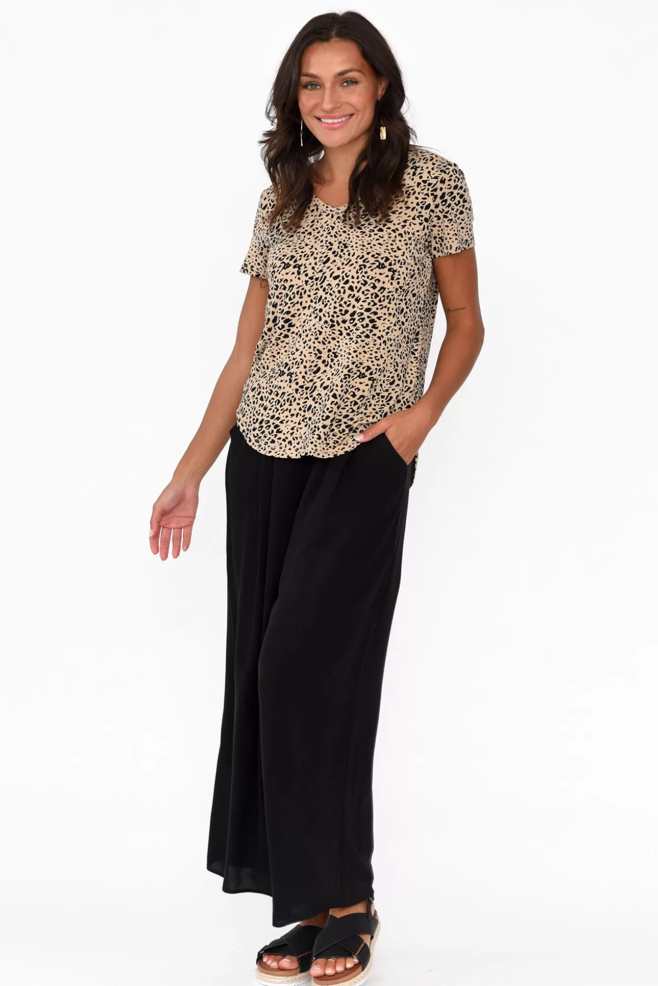 Lou Lou Veronica Leopard Bamboo Tee Cheap