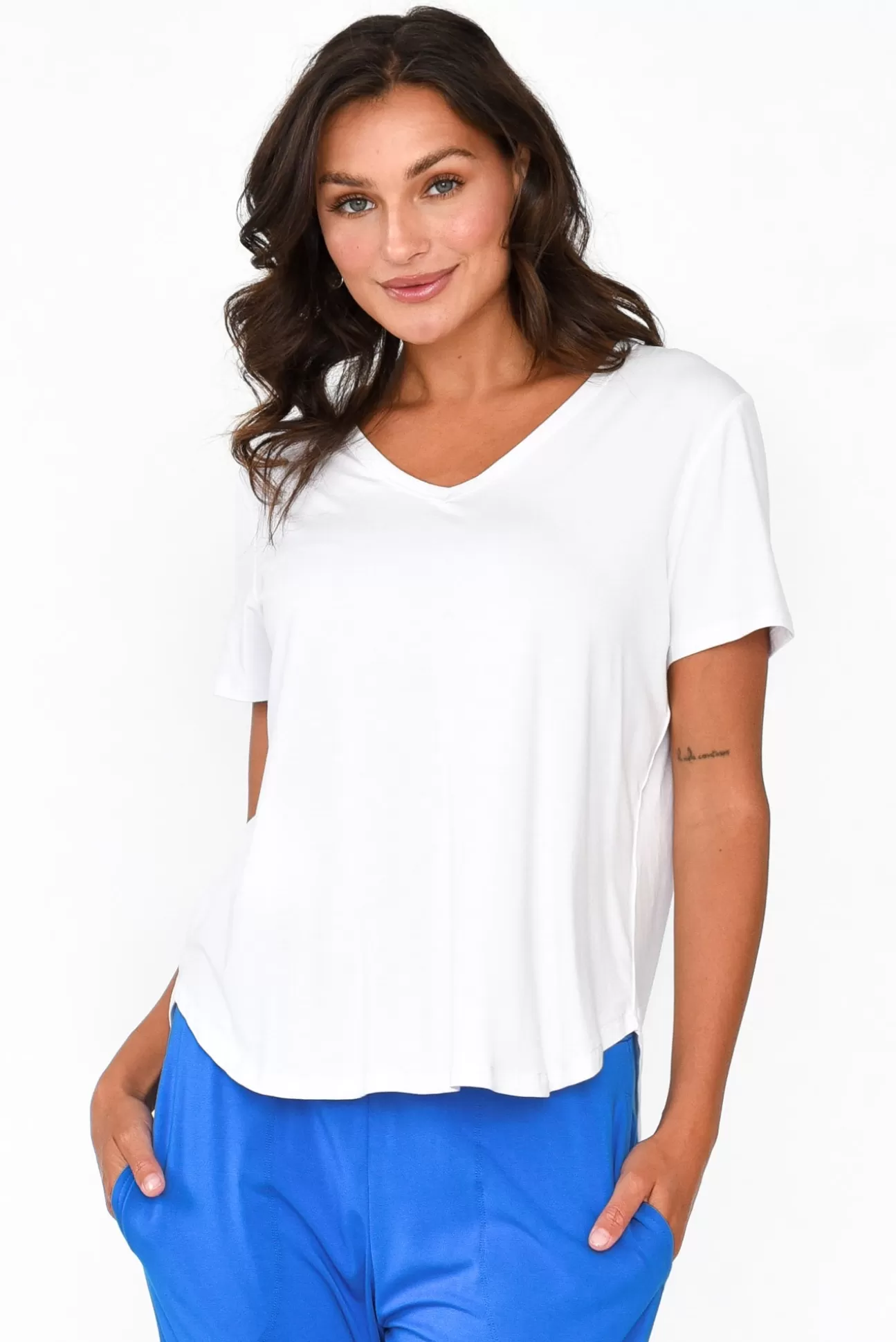 Lou Lou Veronica White Bamboo Tee Store