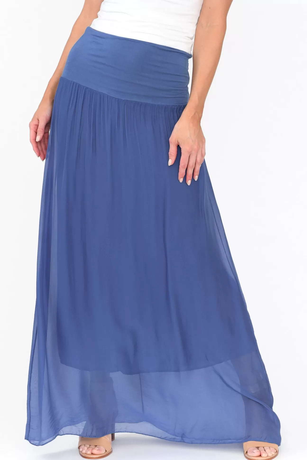 Fabuler Viana Cobalt Silk Layer Skirt Cheap