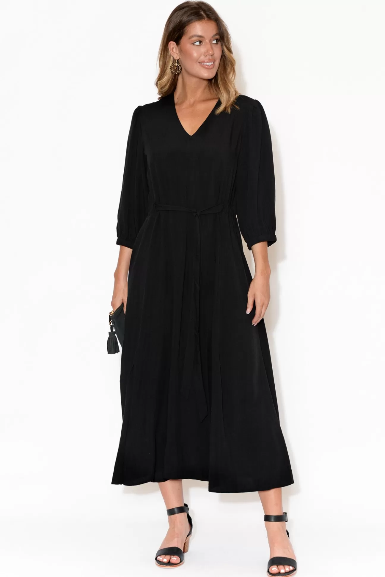 Slate the Label Viva Black Modal Maxi Dress Best Sale