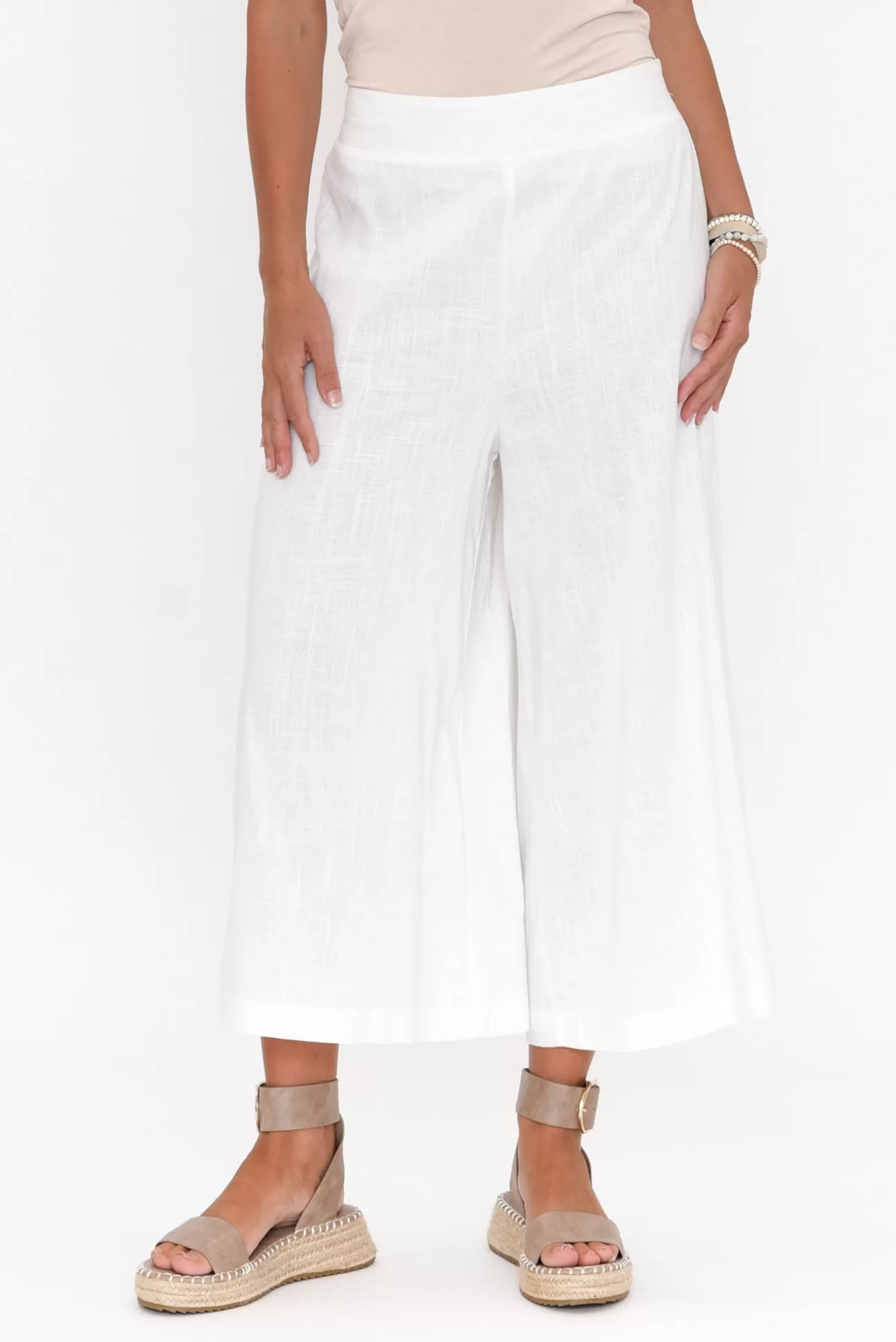 Willow Tree Walsh White Button Wide Leg Pant Best Sale