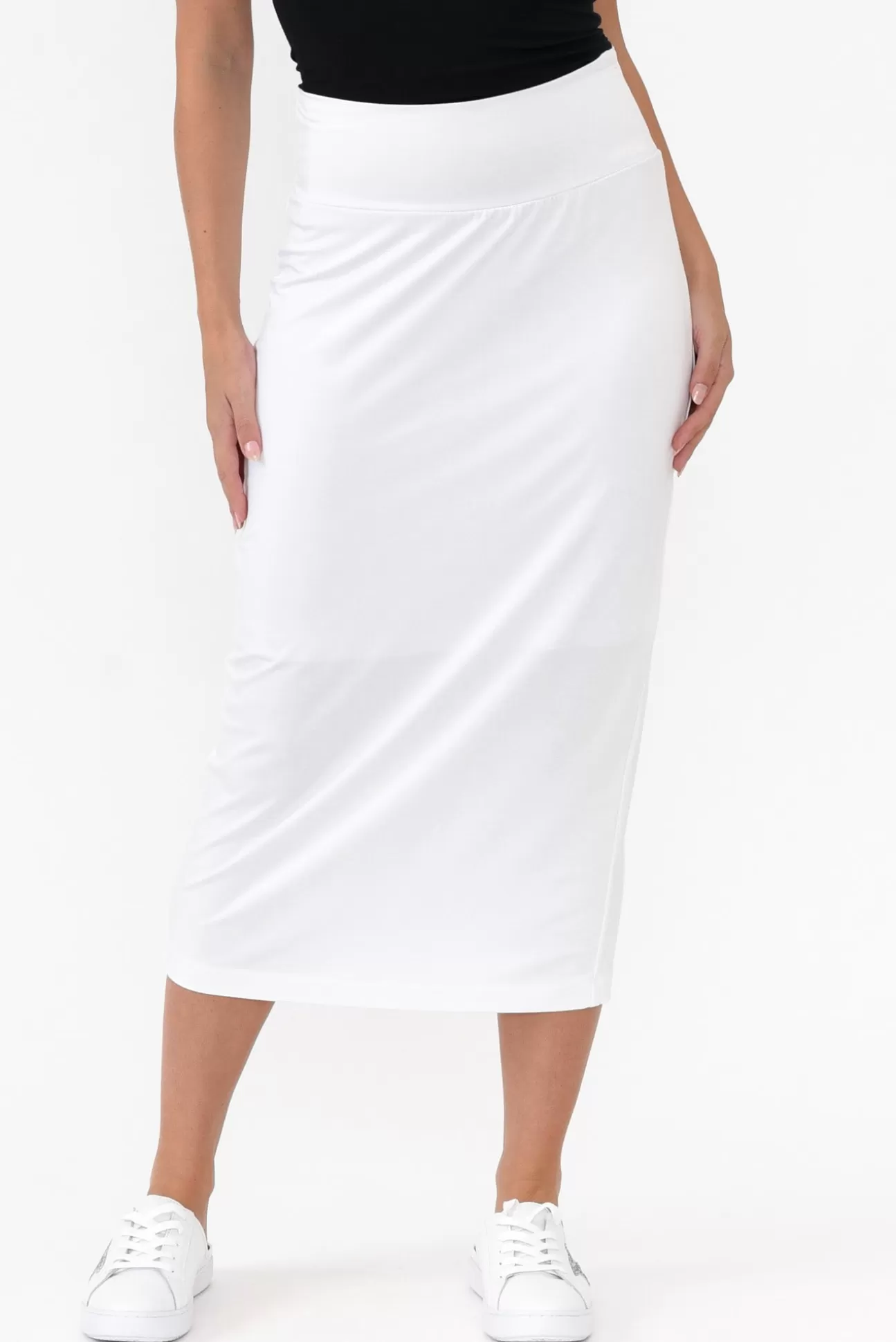 Lou Lou White Bamboo Maxi Tube Skirt Sale