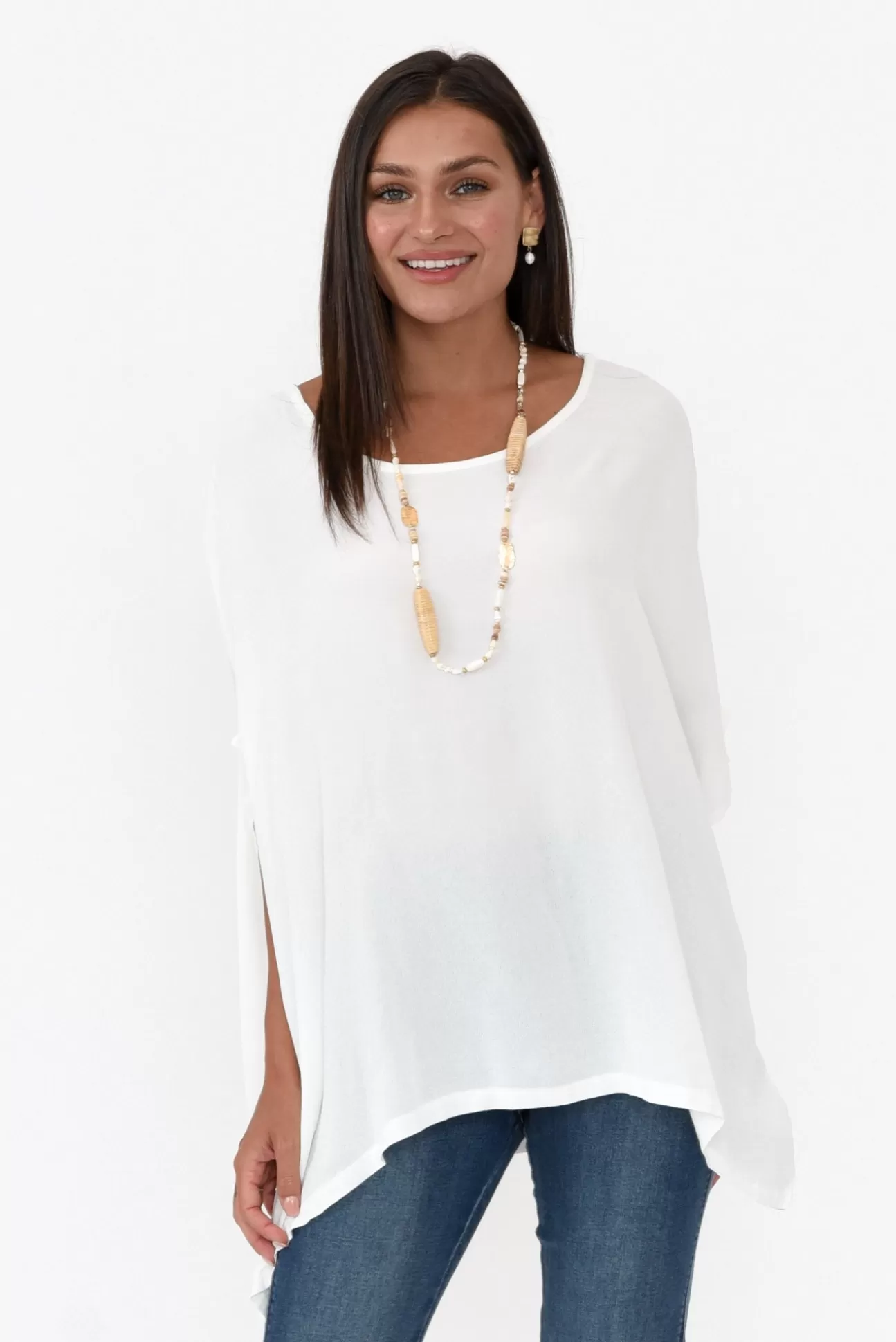 Boho White Drape Top Outlet