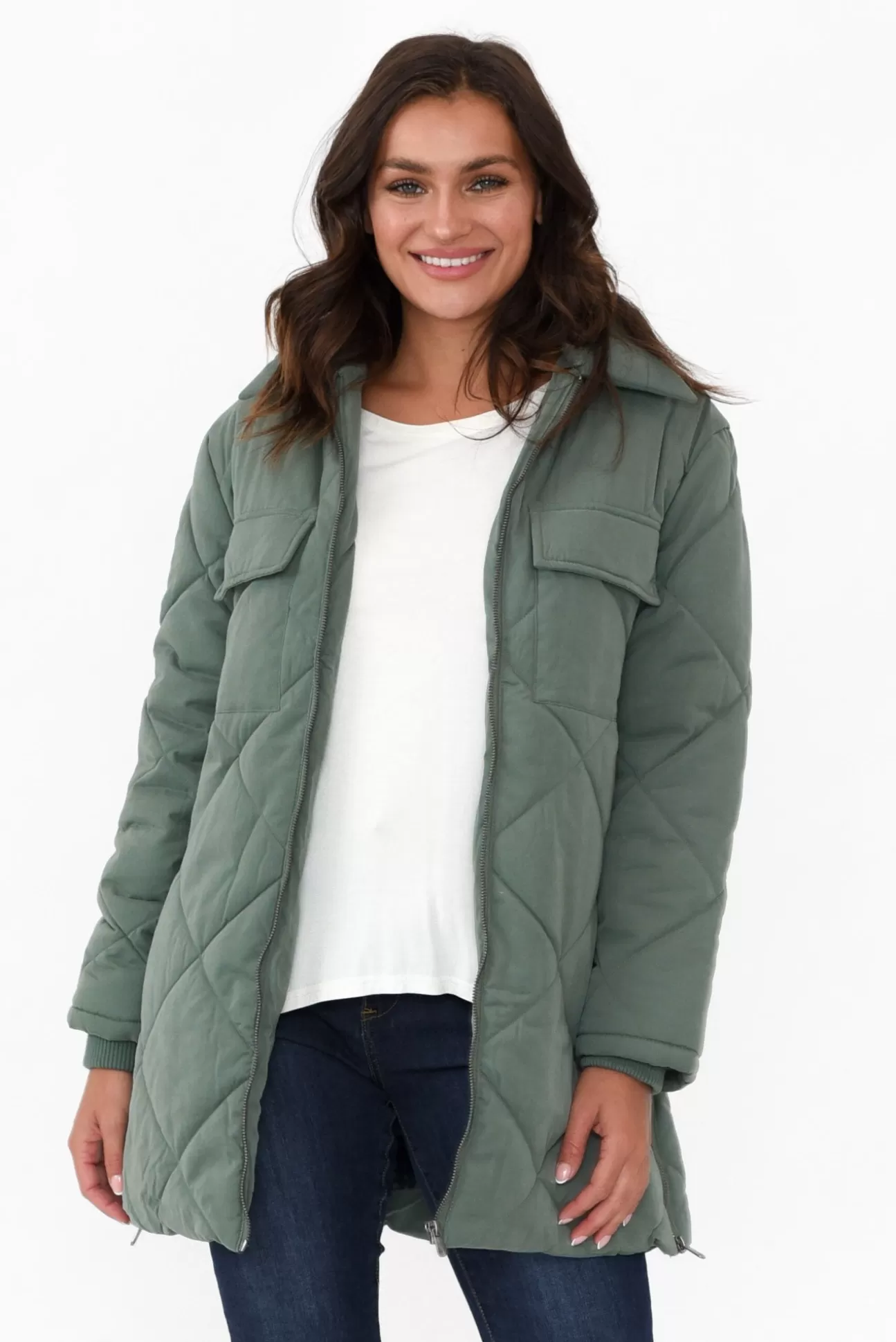 Foxwood Whitley Green Longline Puffer Jacket Clearance