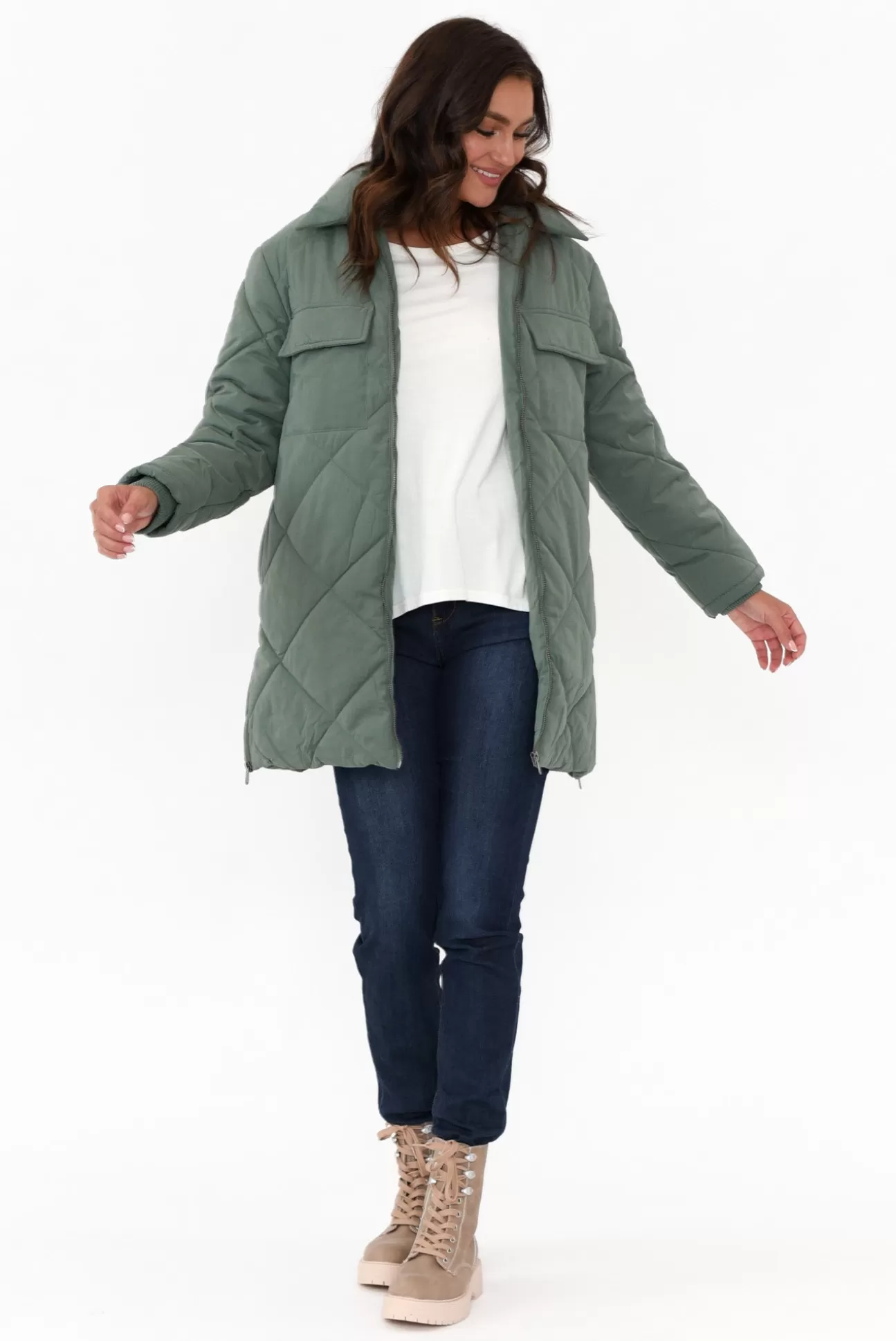 Foxwood Whitley Green Longline Puffer Jacket Clearance