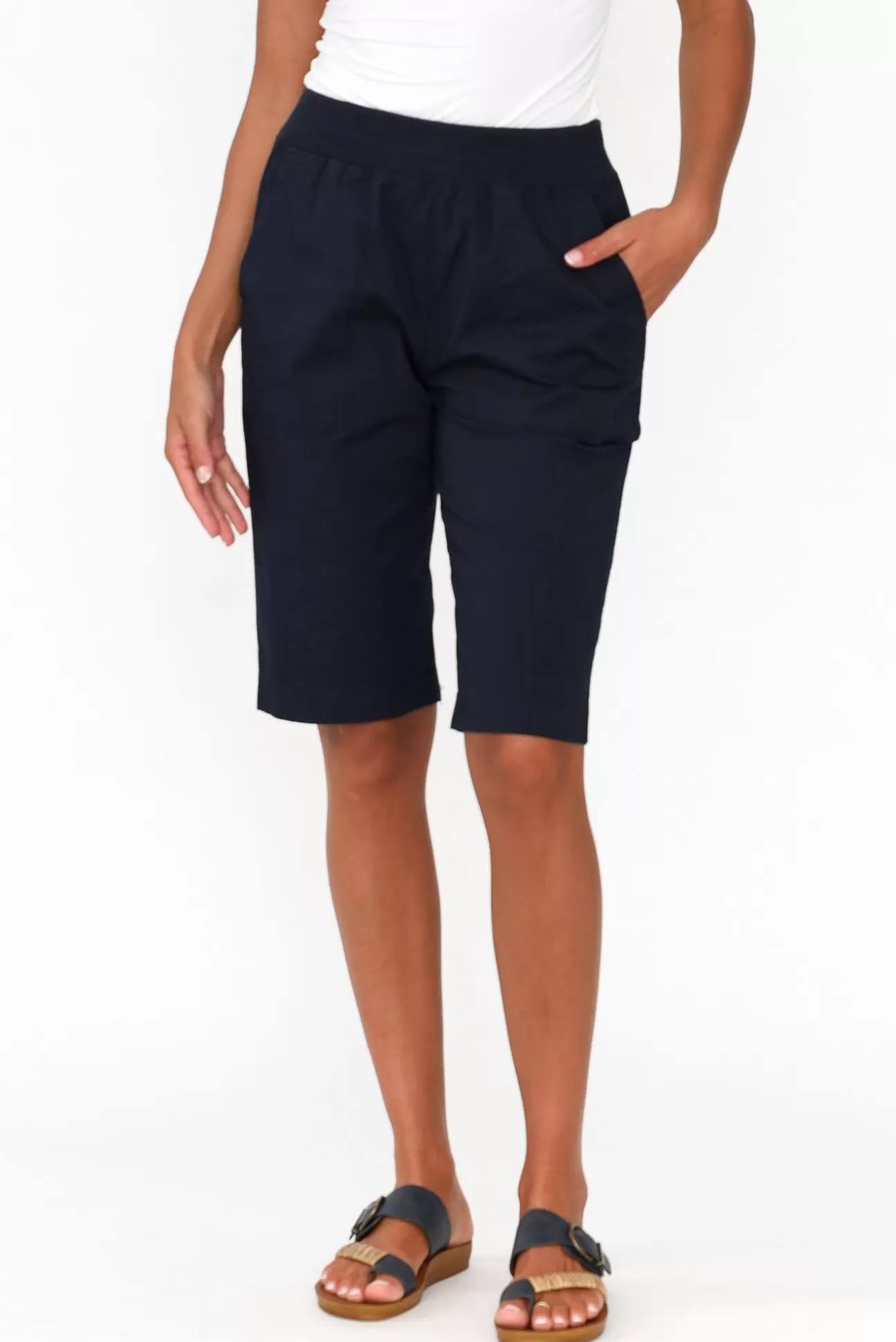 Threadz Wilson Navy Cotton Short Fashion