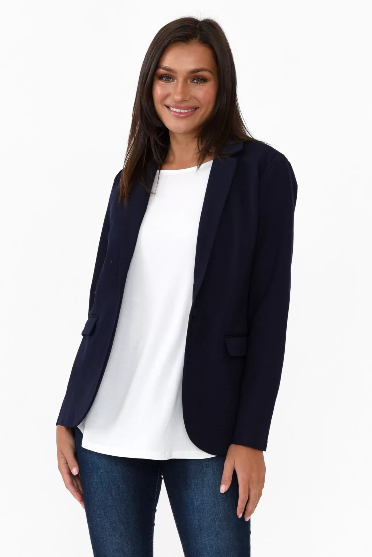 Brave u0026 True Zander Navy Collared Blazer Store