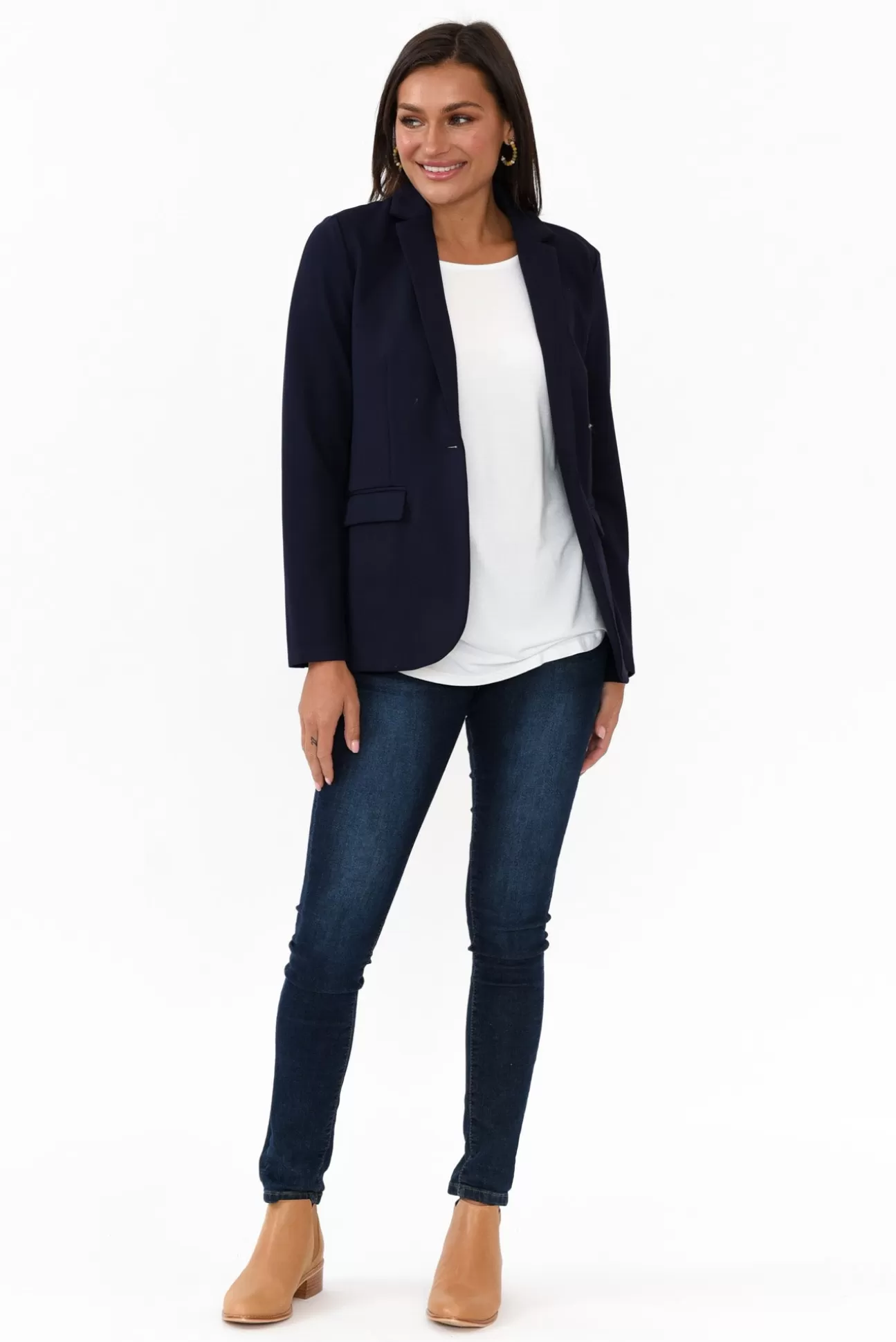 Brave u0026 True Zander Navy Collared Blazer Store