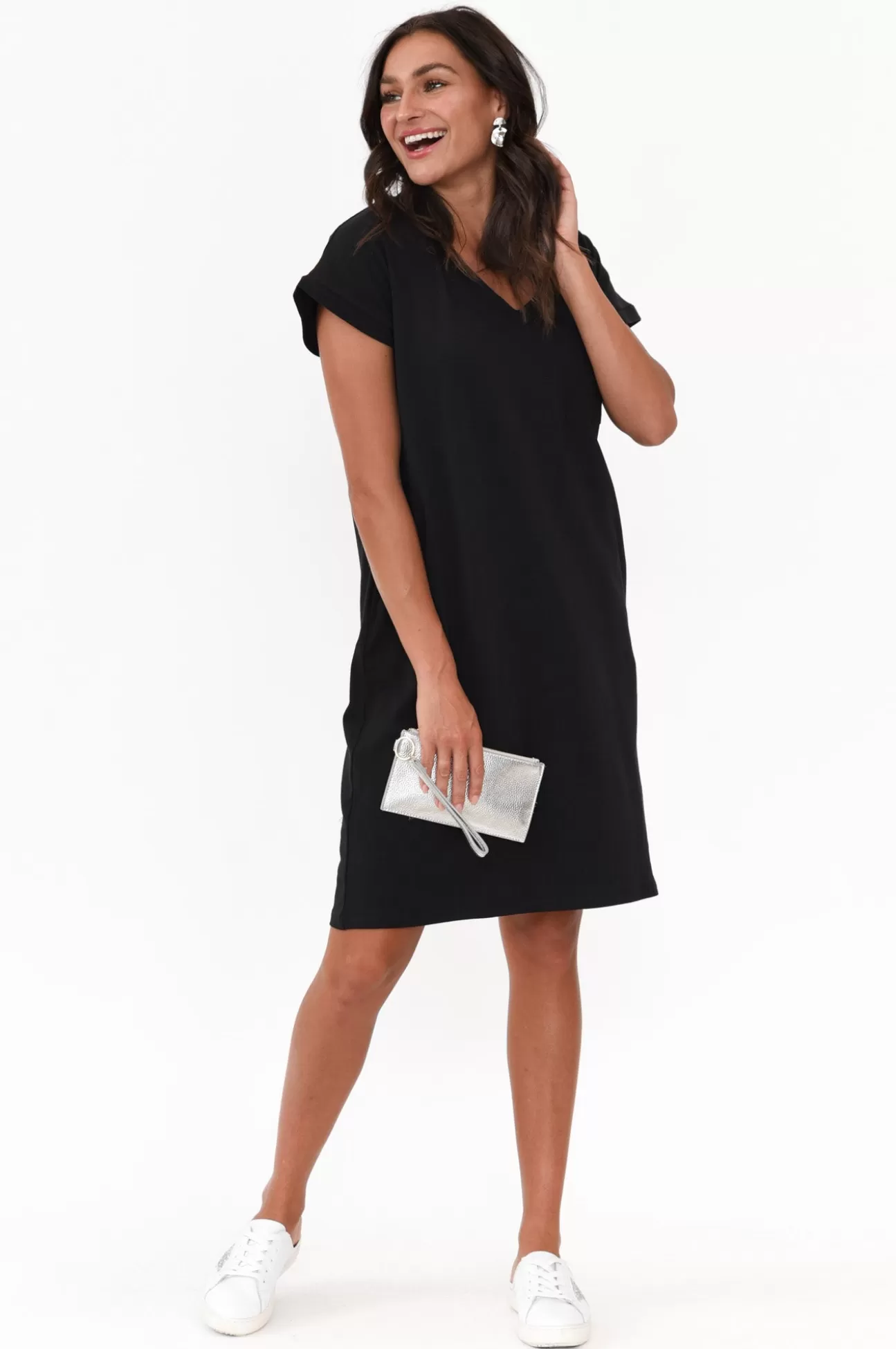 Betty Basics Zena Black T-Shirt Dress Flash Sale