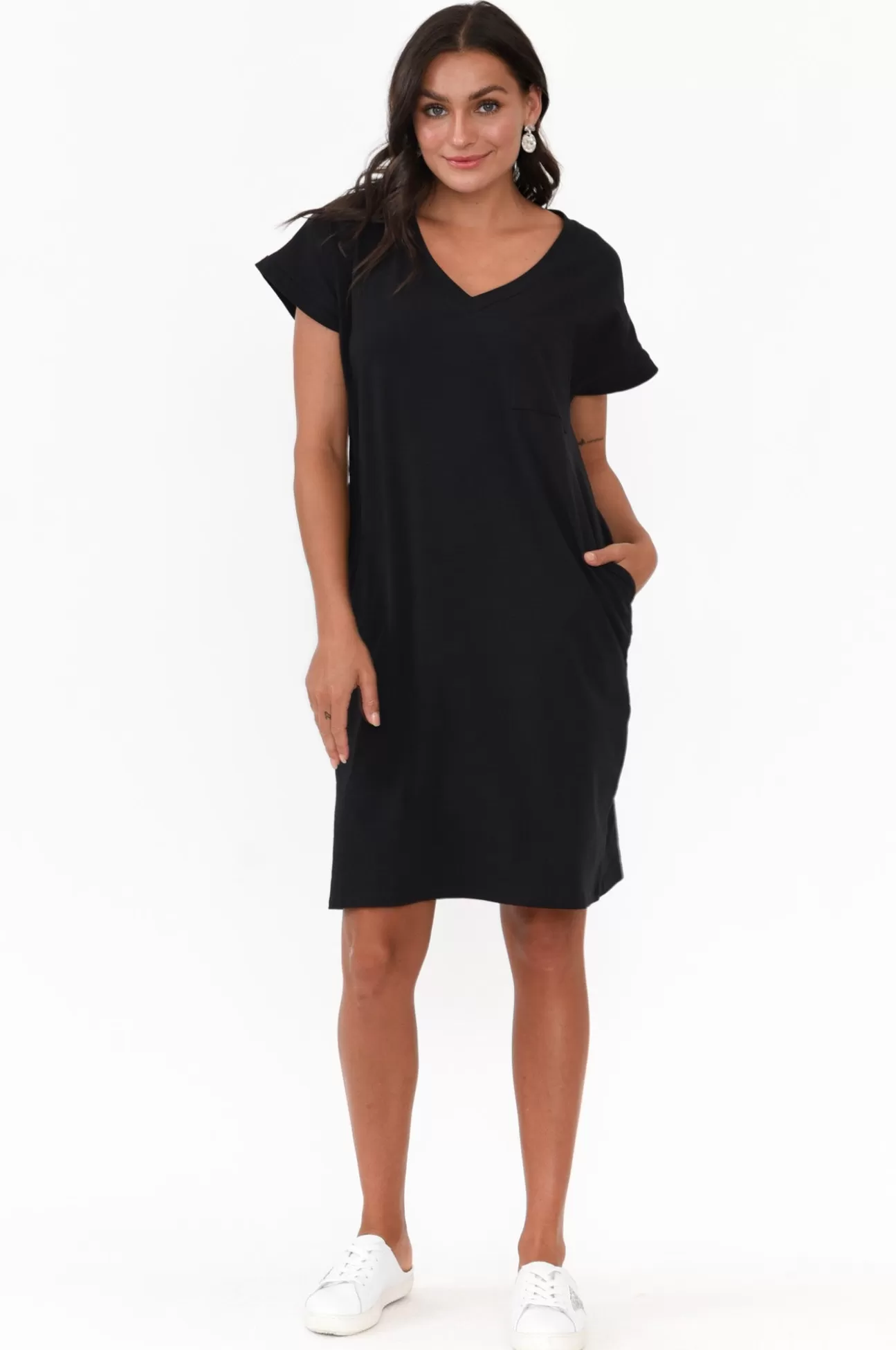 Betty Basics Zena Black T-Shirt Dress Flash Sale