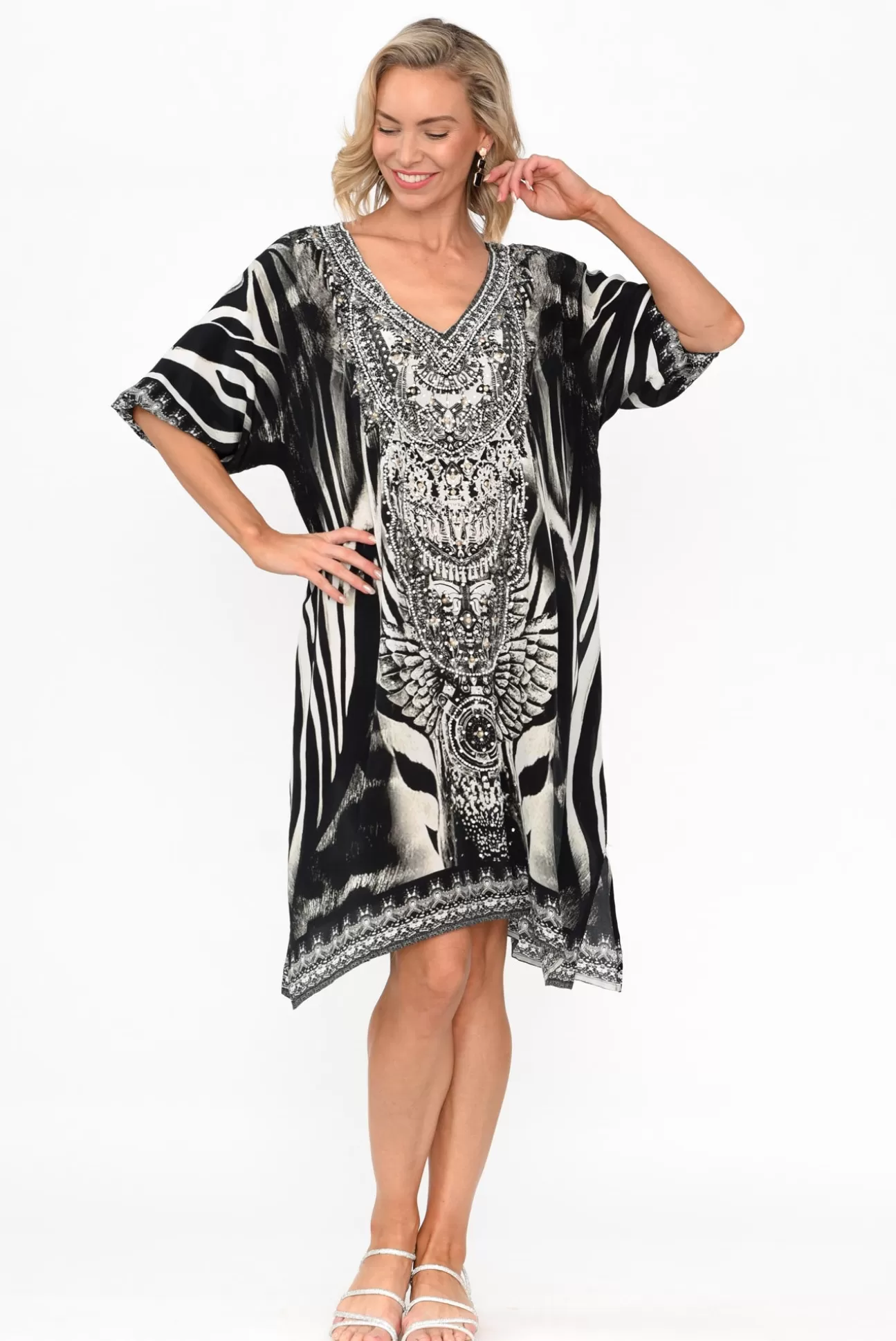 Fashion Spectrum Zulu Black Silk Dress Discount