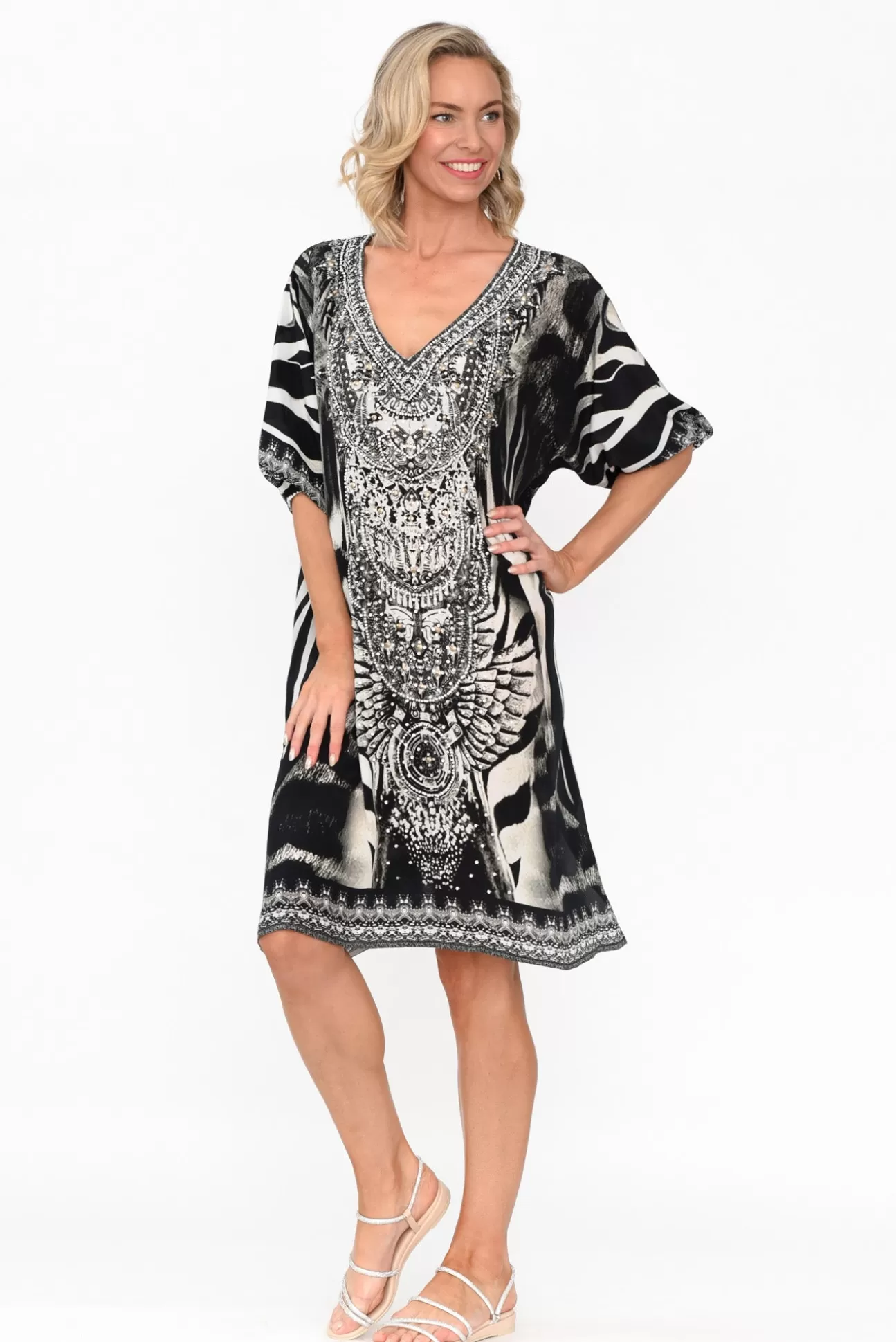 Fashion Spectrum Zulu Black Silk Dress Discount